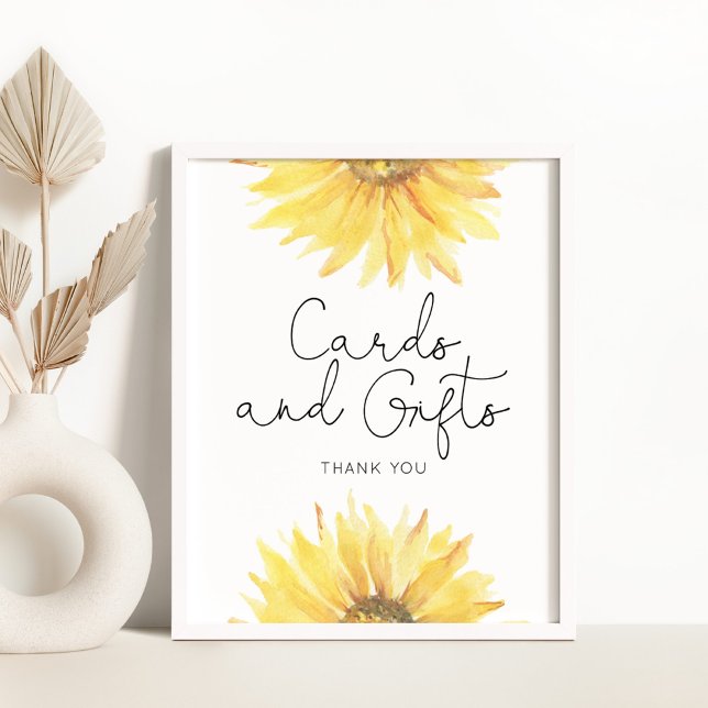 Watercolor sunflower watercolor cards and gifts poster (Creator Uploaded)