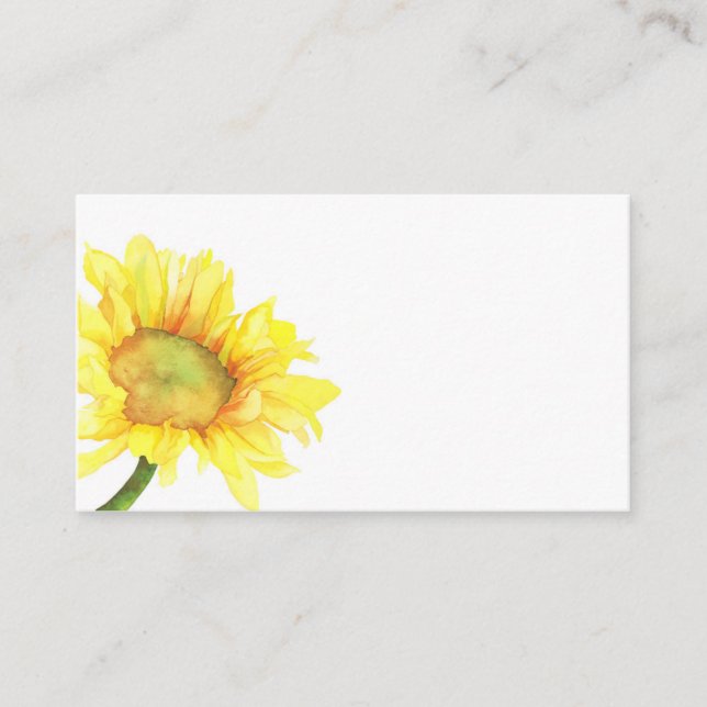 Watercolor Sunflower Wedding Blank Enclosure Card (Front)