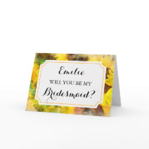 Watercolor Sunflower Wedding Bridesmaid