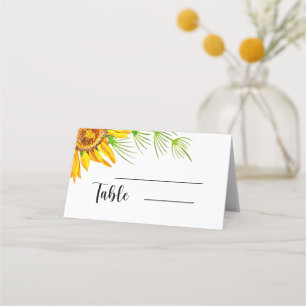 Watercolor sunflower wedding place cards