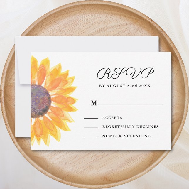 Watercolor Sunflower Wedding RSVP Card (Creator Uploaded)
