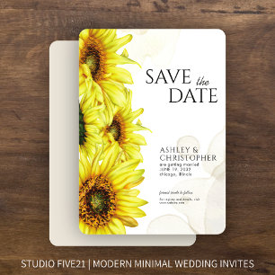 Watercolor Sunflower Wedding Shower Save The Date