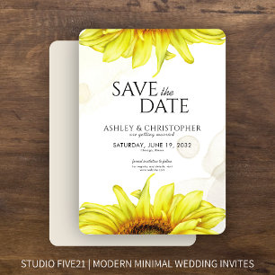 Watercolor Sunflower Wedding Shower Save The Date