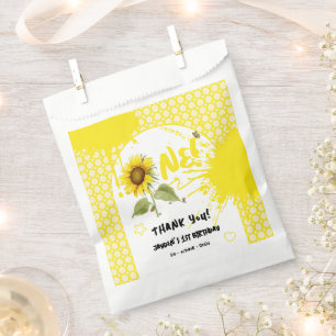 Watercolor Sunflower with Butterflies 1st Birthday Favour Bags