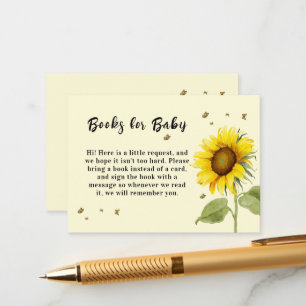 Watercolor Sunflower with Butterflies Baby Shower Enclosure Card