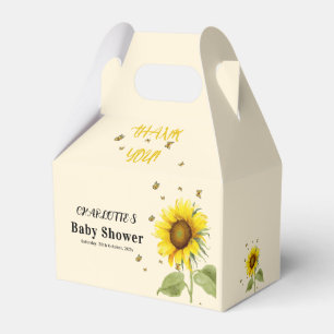 Watercolor Sunflower with Butterflies Baby Shower Favour Box