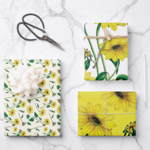 Watercolor Sunflower  Wrapping Paper Sheet