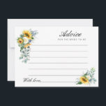 watercolor Sunflowers advice Card<br><div class="desc">A simple floral design with watercolor sunflowers. Feel free to change the colours and text details.</div>