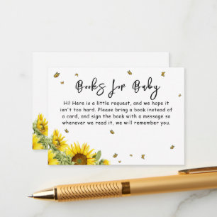Watercolor Sunflowers and Butterflies Baby Shower Enclosure Card