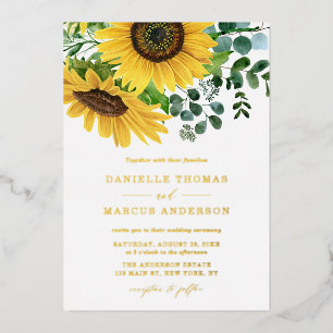 Watercolor Sunflowers and Eucalyptus Wedding