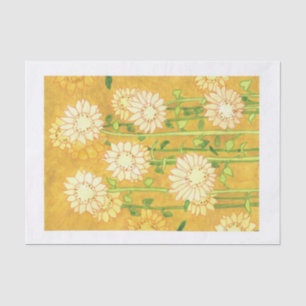 Watercolor sunflowers, blended yellow tissue paper