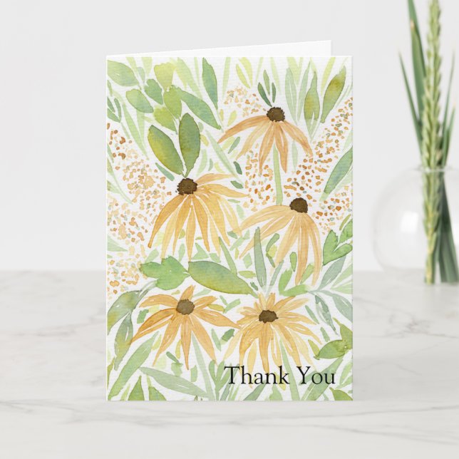 Watercolor Sunflowers, Botanical Art   Card (Front)