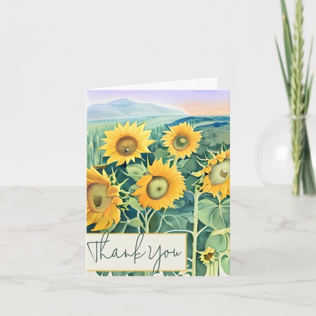 Watercolor sunflowers customisable card (Front)