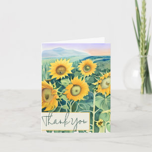 Watercolor sunflowers customisable card