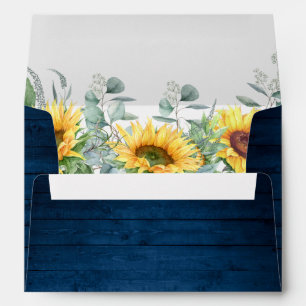 Watercolor Sunflowers Eucalyptus for 5x7 card Envelope