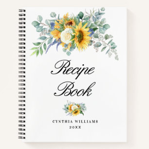 watercolor sunflowers eucalyptus Recipe Book