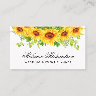 Watercolor Sunflowers Floral Business Card
