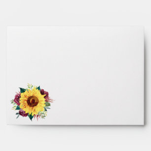 Watercolor Sunflowers Floral Envelope