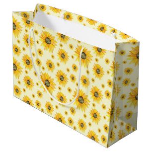 Watercolor Sunflowers Floral Pattern Large Gift Bag