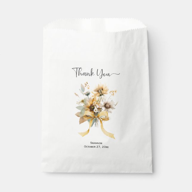 Watercolor Sunflowers Generic | Favour Bags (Front)