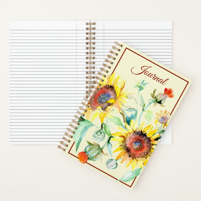 Watercolor sunflowers journal (Inside)