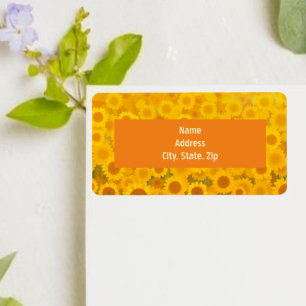 Watercolor Sunflowers Label