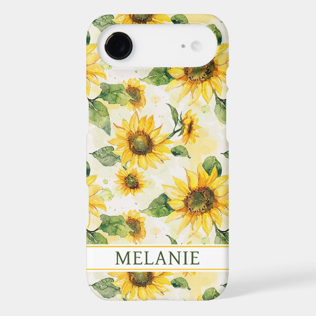 Watercolor Sunflowers Monogrammed (Back)