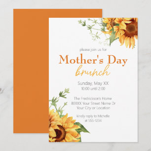 Watercolor Sunflowers Mother's Day Brunch Invitation