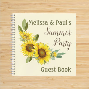 Watercolor Sunflowers personalised Guest Book