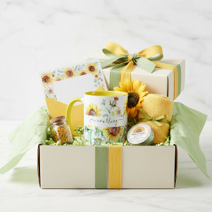 Watercolor sunflowers personalised mug