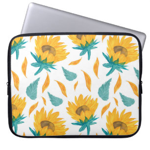 Watercolor Sunflowers: Summer Botanical Print Laptop Sleeve