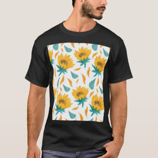 Watercolor Sunflowers: Summer Botanical Print T-Shirt