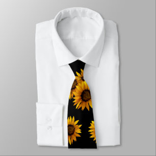 Watercolor sunflowers  Tie
