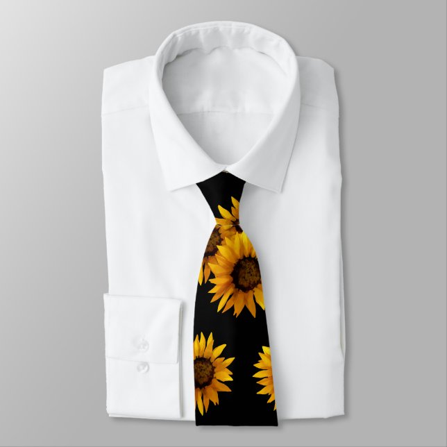 Watercolor sunflowers  Tie (Tied)