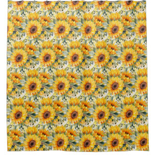 Watercolor Sunflowers Van Gogh Style  Shower Curtain