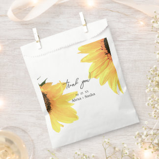 Watercolor Sunflowers Wedding Favour Bags