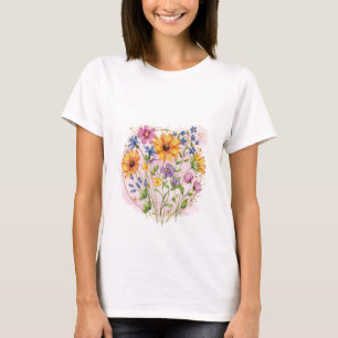 Watercolor Sunflowers, wild flowers T-Shirt