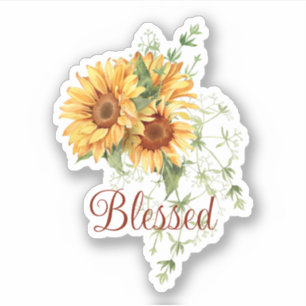 Watercolor sunflowers with custom text