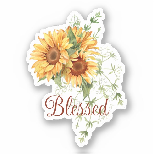 Watercolor sunflowers with custom text (Front)