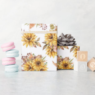 Watercolor Sunflowers Wrapping Paper