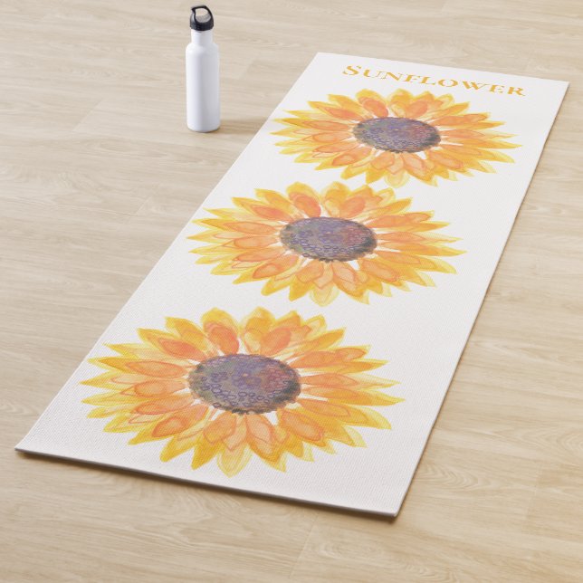 Watercolor Sunflowers Yoga Mat (In Situ)