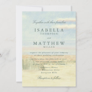 Watercolor Sunny Meadow Wedding Invitation