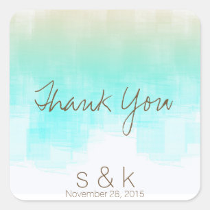 Watercolor Sunrise WSRC Square Sticker