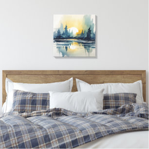 Watercolor Sunset Abstract Canvas Print
