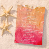 Watercolor Sunset Beach Couple's Wedding Shower