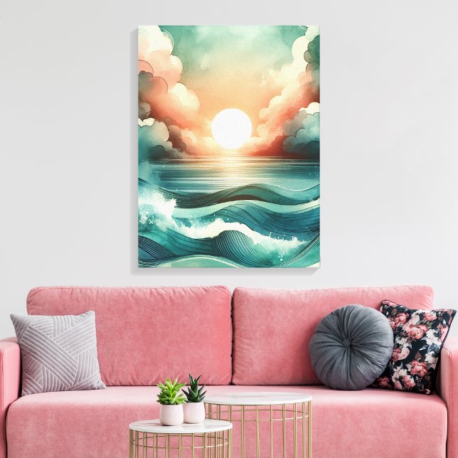 Watercolor Sunset Canvas Print (Creator Uploaded)