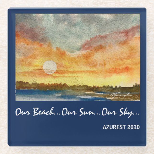 Watercolor Sunset - Coaster (Front)