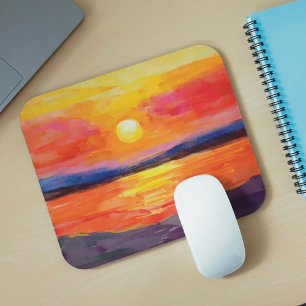 Watercolor Sunset Mousepad