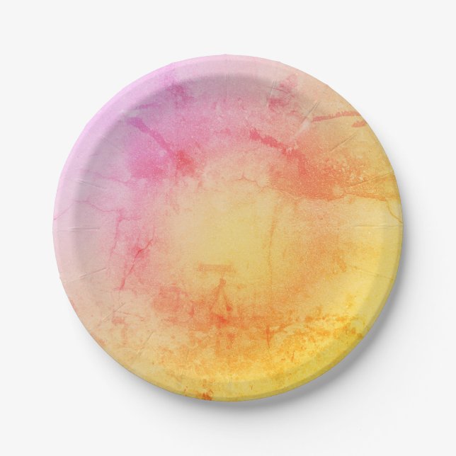 Watercolor Sunset Paper Plate (Front)