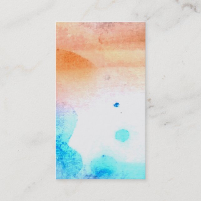 Watercolor Sunset Reiki Art Paint Business Cards (Front)